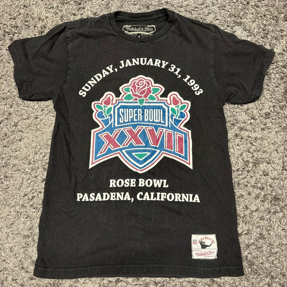 MITCHELL AND NESS 1993 SUPER BOWL "ROSE BOWL" TEE SHIRT SMALL GREAT CONDITION